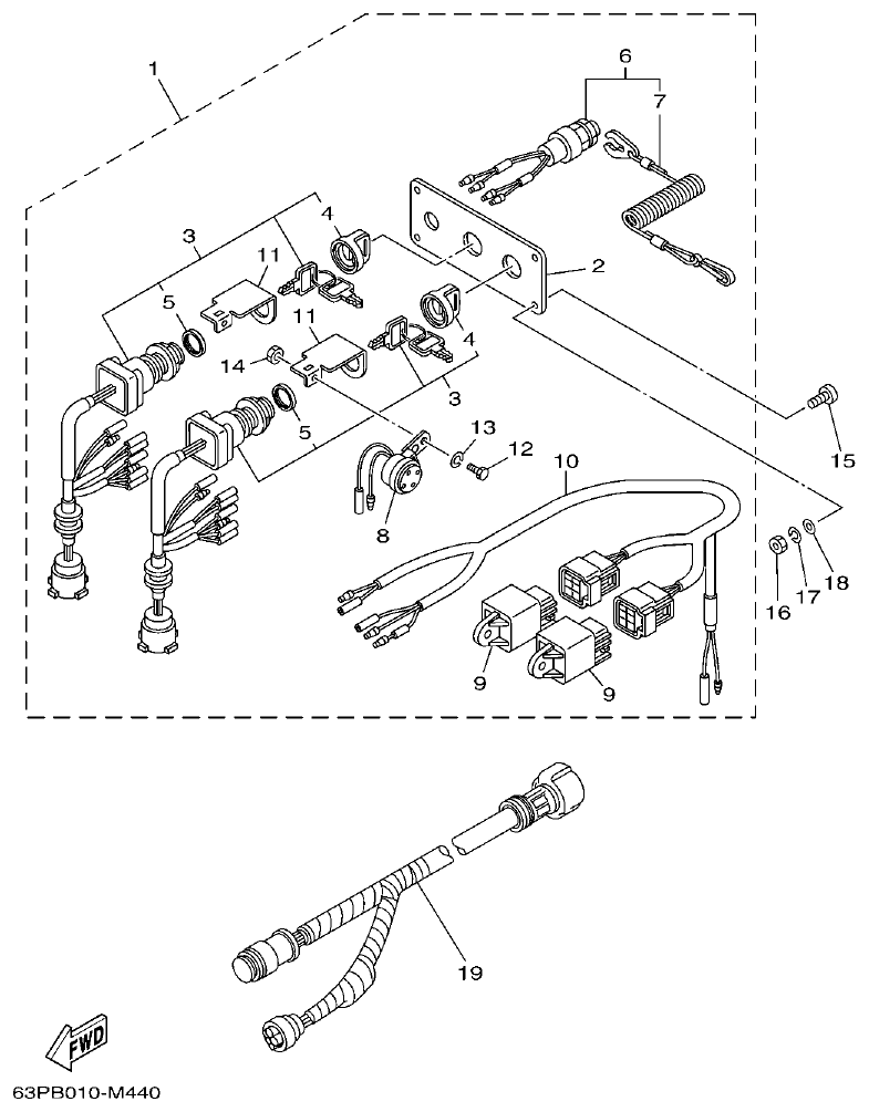 Yamaha F200CET, F225BET, FL200CET, FL225BET OPTIONAL PARTS 3 parts diagram